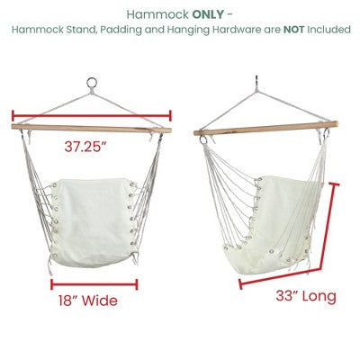  Northlight Hammock Chair With Wooden Bar - 37.25" X 33" - Cream