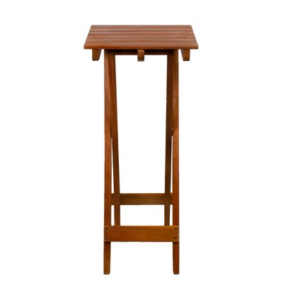  Northlight 26" Light Brown Acacia Wood Outdoor Folding Accent Table
