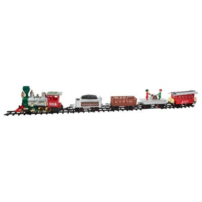  Northlight 35pc Silver And Red Battery Operated Lighted And Animated Classic Train Set With Sound
