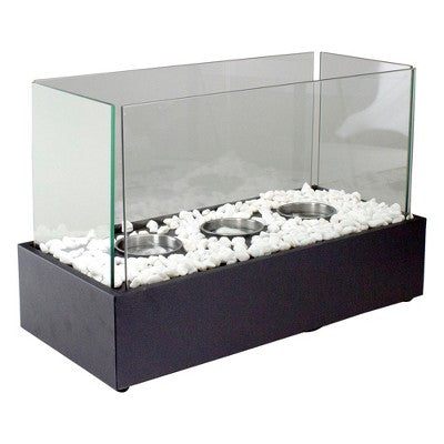  Northlight 17.75" Bio Ethanol Ventless Portable Tabletop Triple Fireplace With Flame Guard