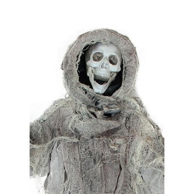  Northlight 36" Prelit Touch Activated Death Reaper Hanging Halloween Decoration - White/Gray