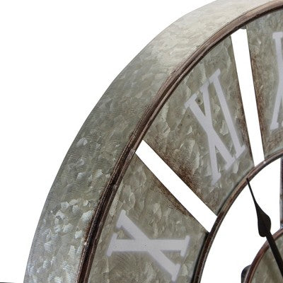  Northlight 18" Round Galvanized Metal Roman Numeral Wall Clock