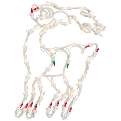  Northlight Lighted Reindeer Christmas Window Silhouette - 18" - White - Multicolor Lights