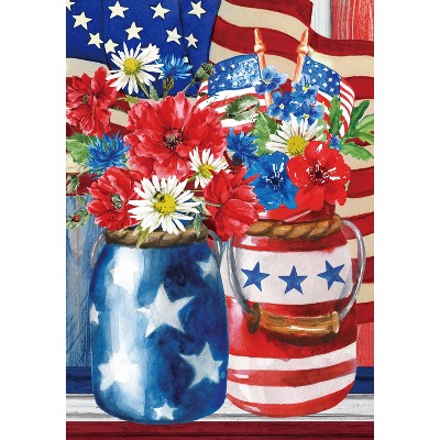  Northlight Floral Bouquet Patriotic Outdoor House Flag 28" X 40"