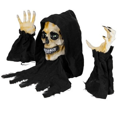  Northlight 8" LED Lighted Grim Reaper With Sound Outdoor Halloween Decoration