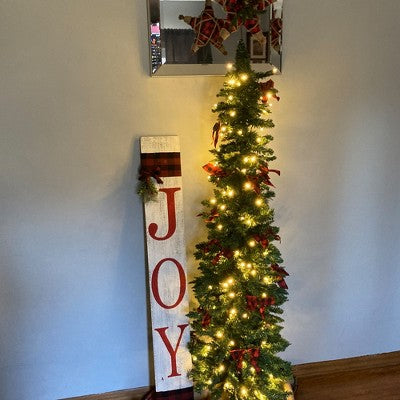  Northlight Pre-Lit Pencil Northern Balsam Fir Artificial Christmas Tree - 6' - Warm Clear LED Lights