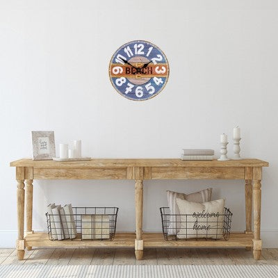  Northlight 12" Battery Operated "Beach" Round Wall Clock