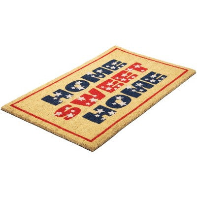  Northlight Red And Blue Americana Home Sweet Home Coir Outdoor Doormat 18" X 30"