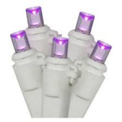  Northlight 50 Purple LED Wide Angle Christmas Lights - 16.25 Ft White Wire