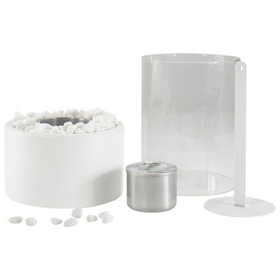  Northlight 10.5" Bio Ethanol Round Portable Tabletop Fireplace With White Base