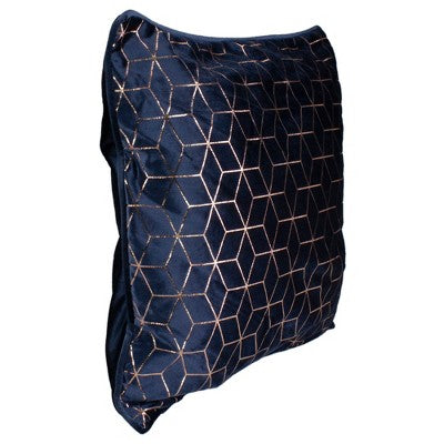  Northlight 19" Gray And Silver Velvet Throw Pillow With Geometric Design