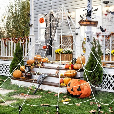  Northlight Giant Outdoor Spider Web Halloween Decoration - 9.8' - White