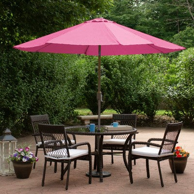  Northlight 9ft Outdoor Patio Market Umbrella With Hand Crank And Tilt, Pink