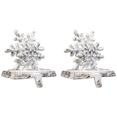  Northlight Double Snowflake Christmas Stocking Holders - 4.75" - Silver - Set Of 2