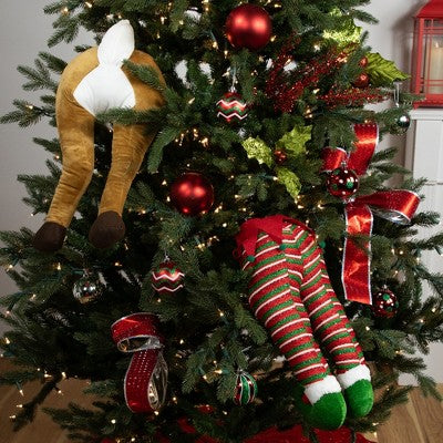  Northlight 19" Red And Green Striped Elf Legs Christmas Decoration