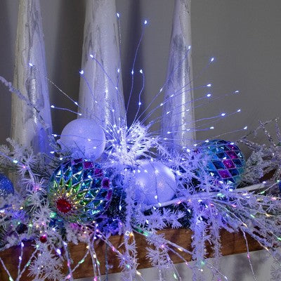  Northlight 20" LED Lighted Firework Silver Branch Christmas Decoration - Blue Lights