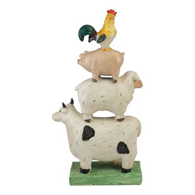  Northlight 11.5" Stacked Polyresin Farm Animals Outdoor Garden Statue