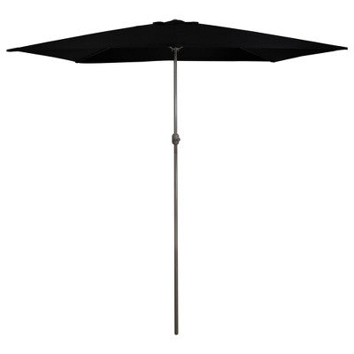  Northlight 10' X 6.5' Outdoor Patio Market Umbrella With Hand Crank - Black