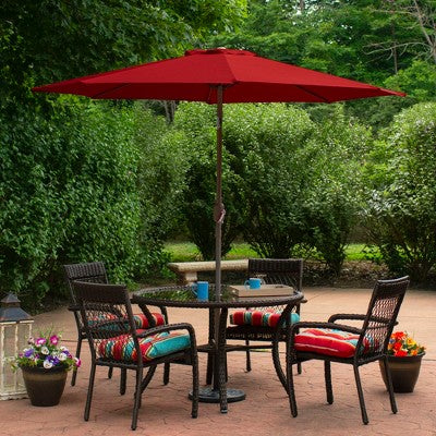  Northlight 9ft Outdoor Patio Market Umbrella With Hand Crank And Tilt, Red