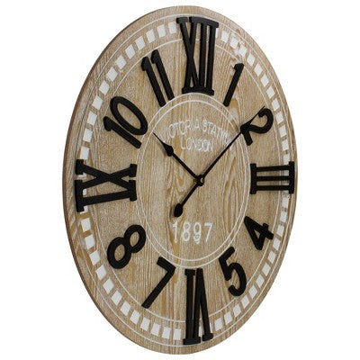  Northlight 24" Battery Operated Round Wall Clock With Roman Numeral And Block Numbers