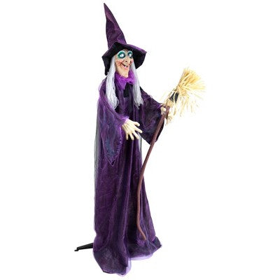  Northlight LED Lighted And Animated Witch Halloween Decoration - 5.5'