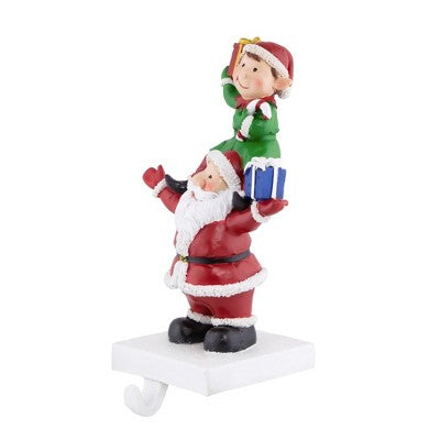  Northlight 8.75" Santa And Elf Christmas Stocking Holder