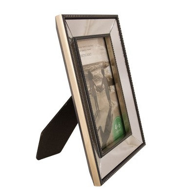  Northlight 4" X 6" Silver Studded Glass Mirror Encased Photo Picture Frame
