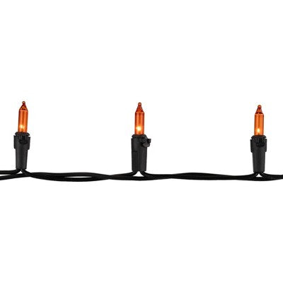  Northlight Mini Incandescent Halloween Lights - Orange - 10' Black Wire - 50ct