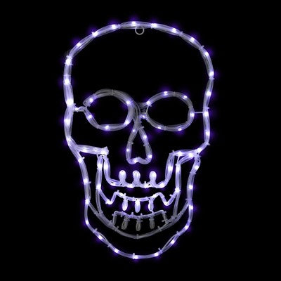  Northlight LED Lighted 4 Function Skull Halloween Window Decoration - 18"