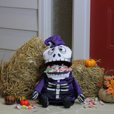  Northlight Animated And Musical Trick Or Treat Skeleton Halloween Candy Bag - 24" - One Size