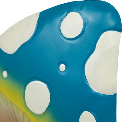  Northlight Double Spotted Mushrooms Outdoor Garden Stake - 16" - Blue And Green