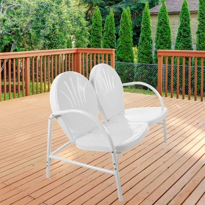  Northlight 47-Inch Outdoor Retro Tulip Loveseat, White