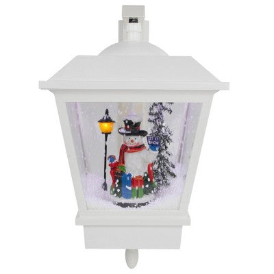  Northlight 17.75" Lighted Musical Snowman Wall Mounted Snowing Christmas Street Lamp