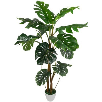  Northlight Real Touch™ Artificial Monstera Artificial Plant In A White Textured Pot - 4.25'