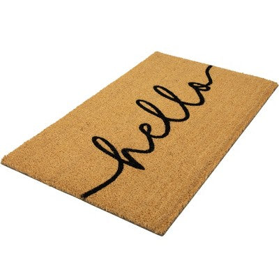  Northlight Natural Coir "Hello" Outdoor Doormat 18" X 30"