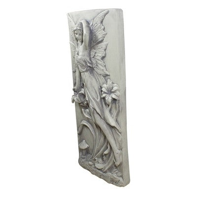  Northlight 31" Ivory Fairy And Lily Flower Wall Plaque