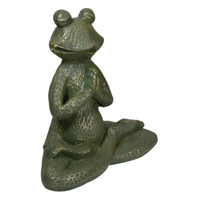  Northlight 14" Gold Verdigris Yoga Frog Outdoor Garden Statue