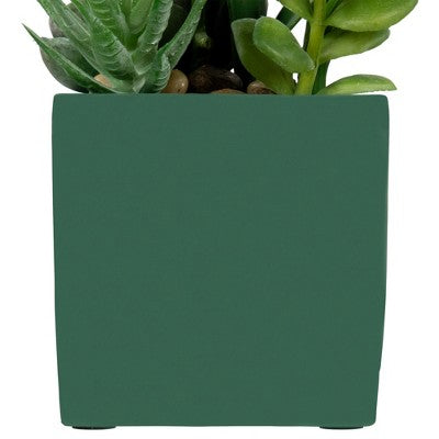  Northlight 12" Orchid And Succulents Artificial Potted Flower Arrangement - Green/White