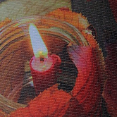  Northlight LED Lighted Autumn Leaves And Flickering Candles Canvas Wall Art 23.5" X 15.75"