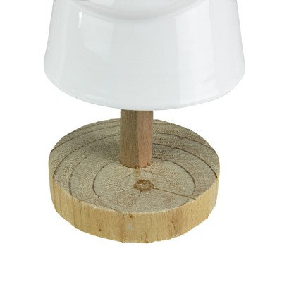  Northlight Ceramic Tree With Wood Base Christmas Decoration - 10.5" - White