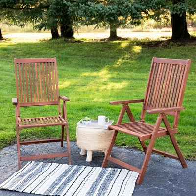  Northlight Set Of 2 Acacia Folding Chairs Outdoor Patio Furniture 42"