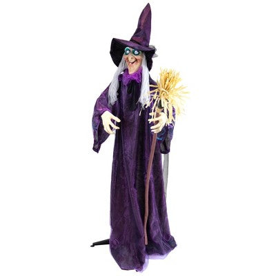  Northlight LED Lighted And Animated Witch Halloween Decoration - 5.5'