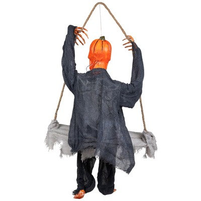  Northlight Animated Swinging Pumpkin Man Halloween Decoration - 30"