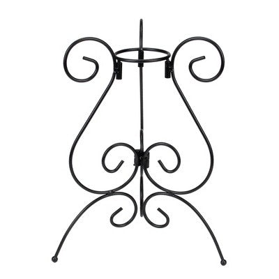  Northlight 11.25" Black Curved Scroll Design Outdoor Patio Garden Gazing Ball Stand