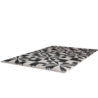  Northlight Black And Gray Abstract Rectangular Doormat 18" X 30"