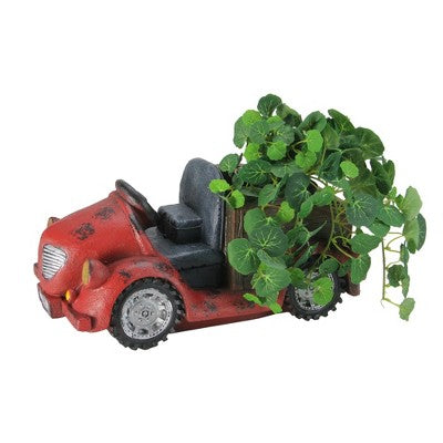  Northlight 14.5" Red Vintage Car LED Lighted Solar Powered Outdoor Garden Patio Planter
