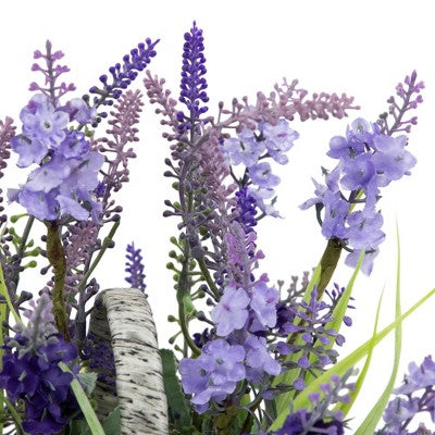  Northlight Lavender Bouquet In "Flower" Spring Basket With Handle - 12"