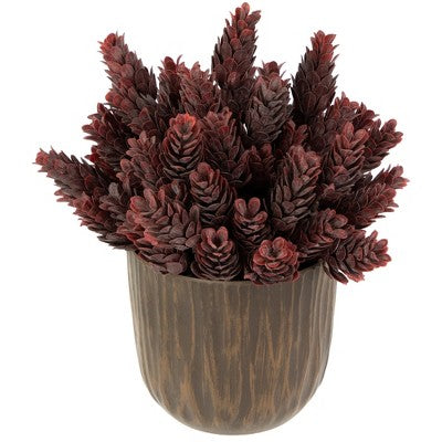  Northlight 8" Burgundy Red Wild Flower Artificial Plant In A Textured Lined Pot