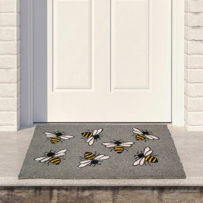  Northlight Natural Coir Outdoor Rectangular Bumble Bee Doormat 18" X 30"