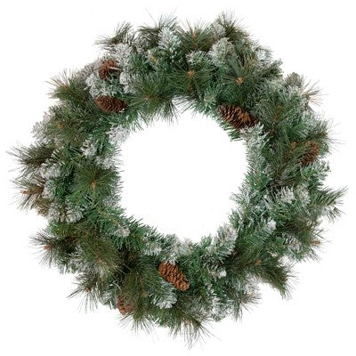  Northlight Snow Valley Pine Artificial Christmas Wreath, 24-Inch, Unlit